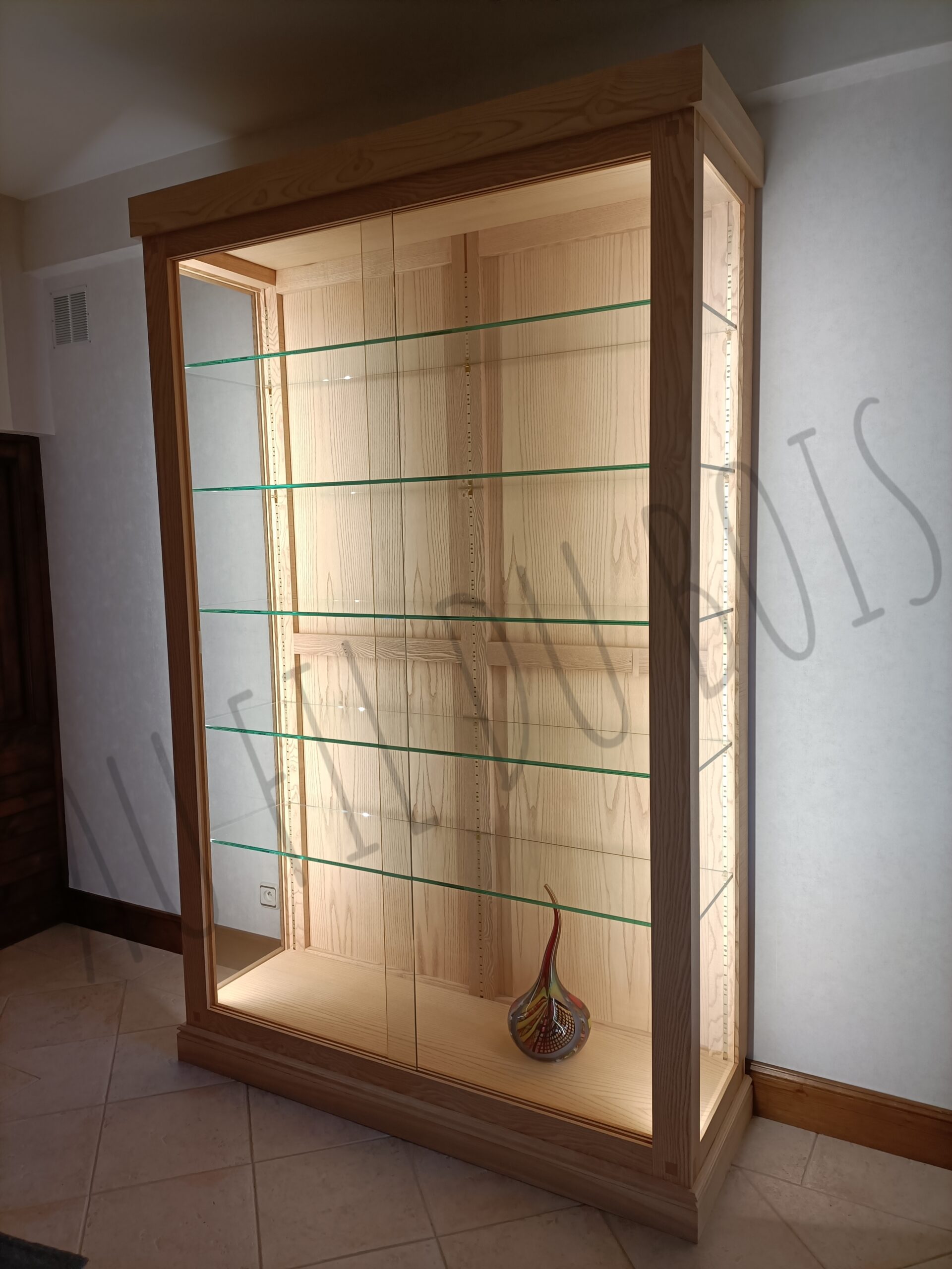 Vitrine frêne & verre