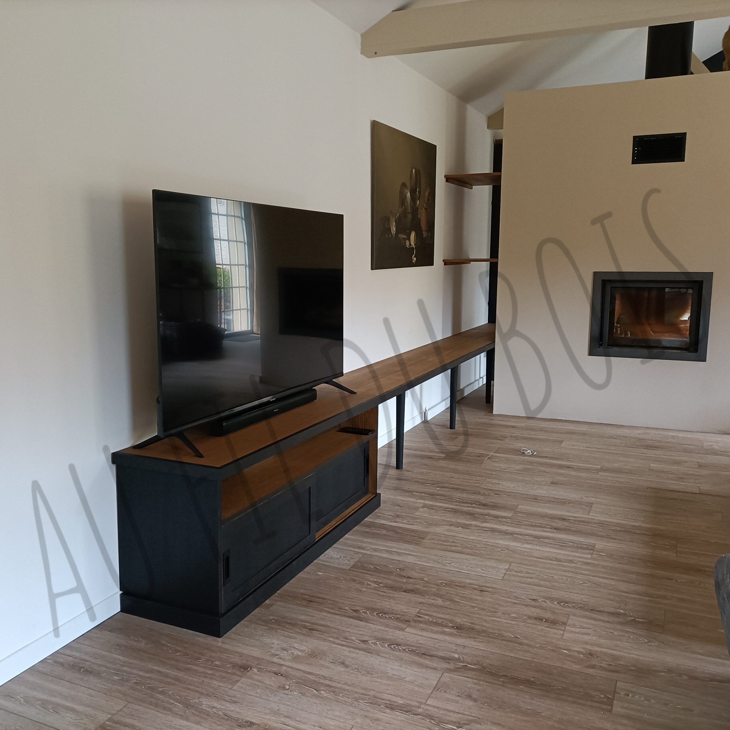 Meuble de salon en chêne