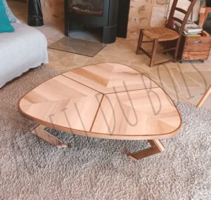 Table basse en platane et noyer